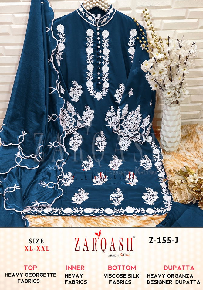 Zarqash Z 155 Organza Embroidery Readymade Pakistani Suits Wholesale Shop In Surat
